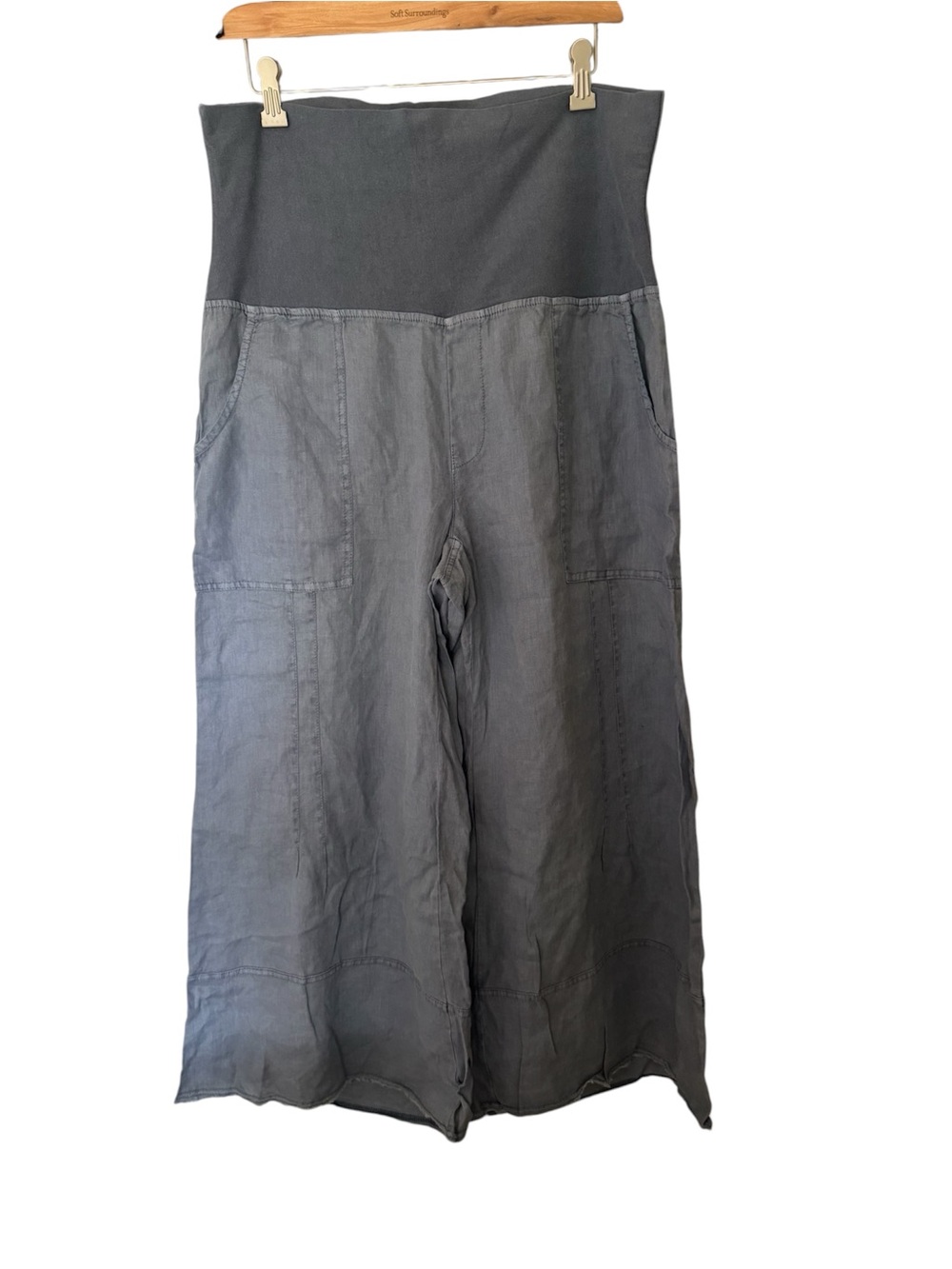 XCVI Gray Wide-Leg High Waist Jumpsuit Pants